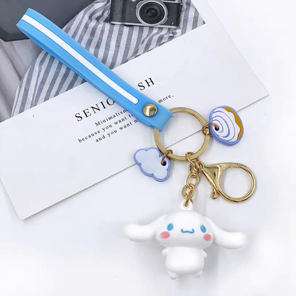 White Chubby Dog Keychains / Bag Charms